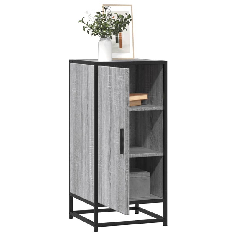 Buffet sonoma gris 35,5x35x76 cm bois d'ingnierie et mtal