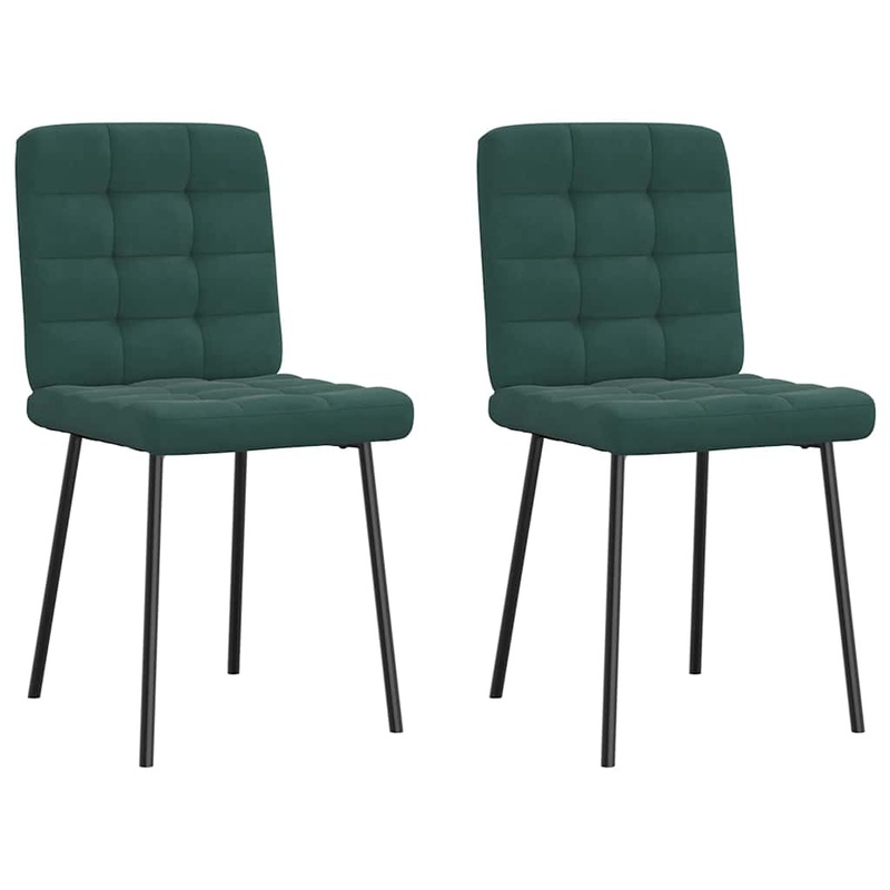 Chaises  manger lot de 2 Vert fonc Velours