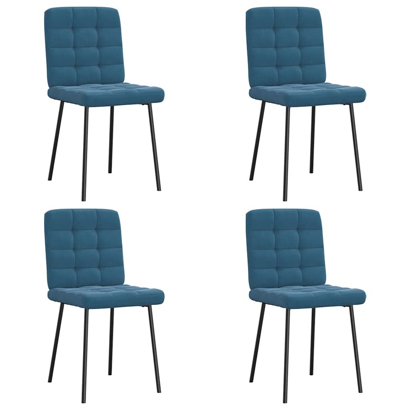 Chaises  manger lot de 4 Bleu Velours