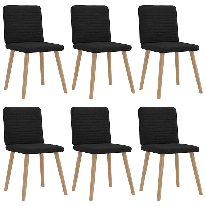 Chaises  manger lot de 6 noir tissu