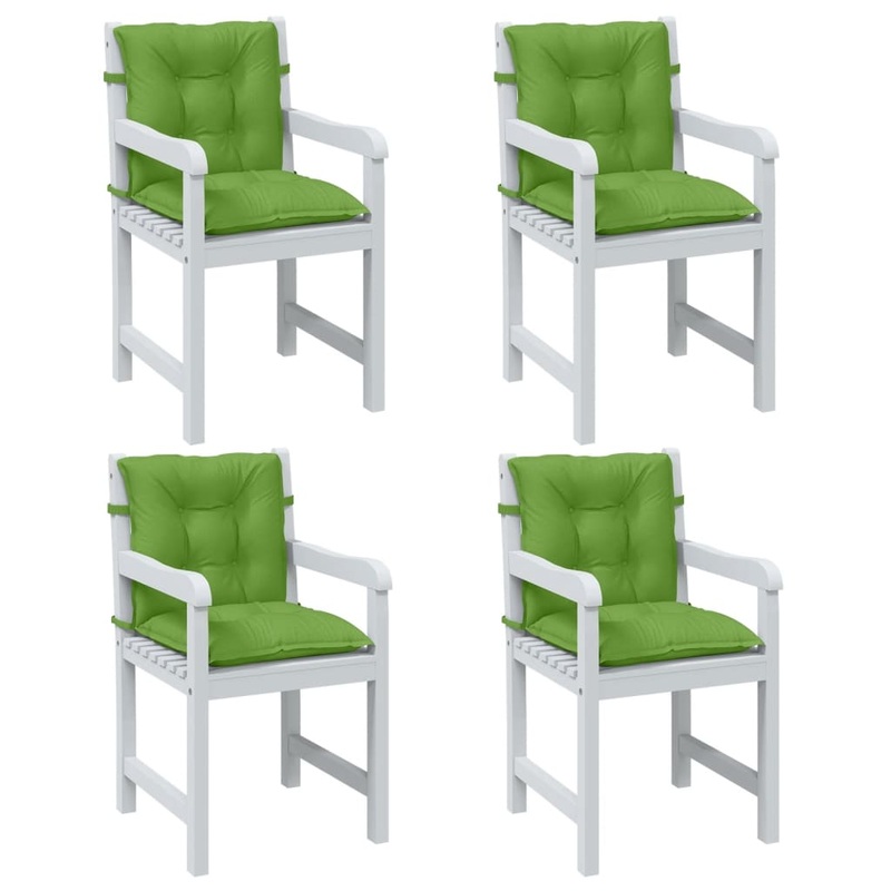Coussins de chaise  dossier bas lot de 4 vert mlang tissu