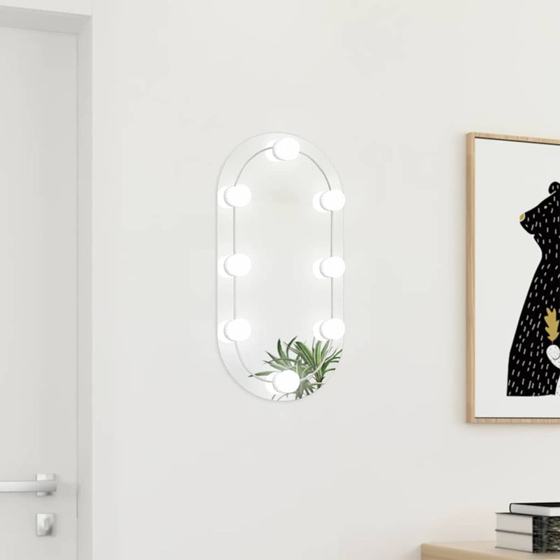 Miroir avec clairage LED 60x30 cm Verre Ovale