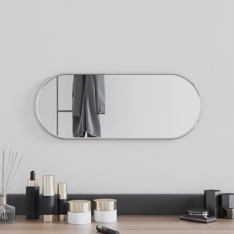 Miroir mural Argent 50x20 cm Ovale