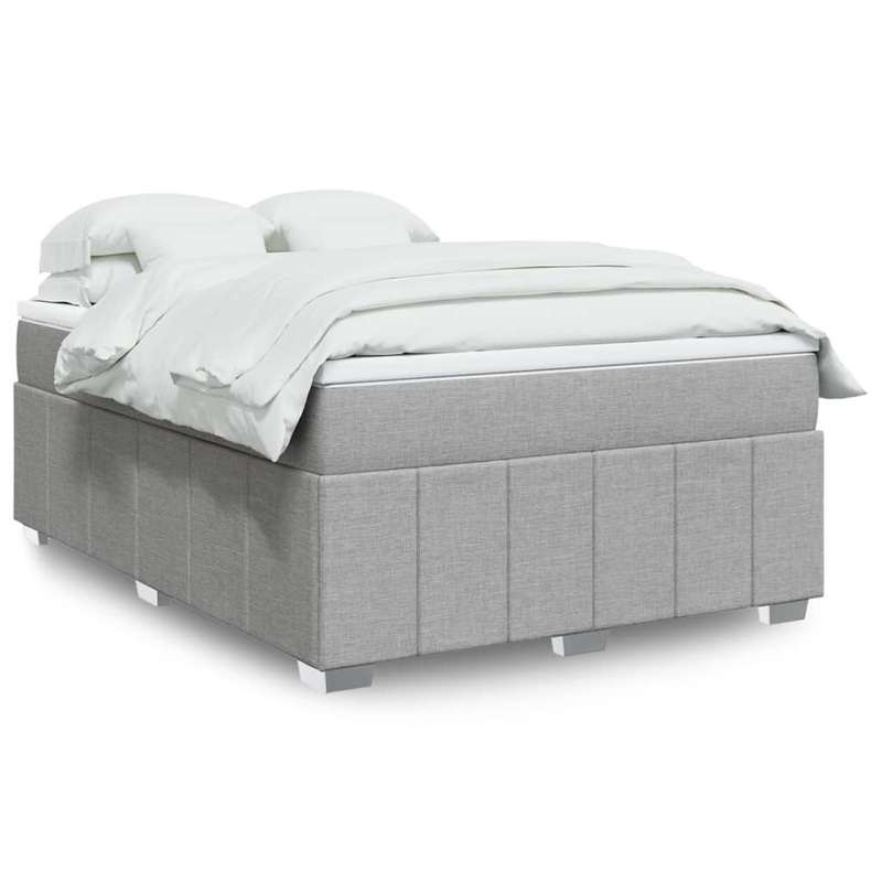 Sommier  lattes de lit avec matelas Gris clair 140x190cm Tissu