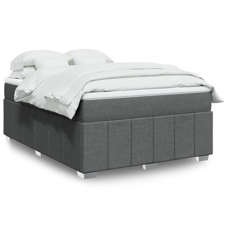 Sommier  lattes de lit avec matelas Gris fonc 160x200cm Tissu