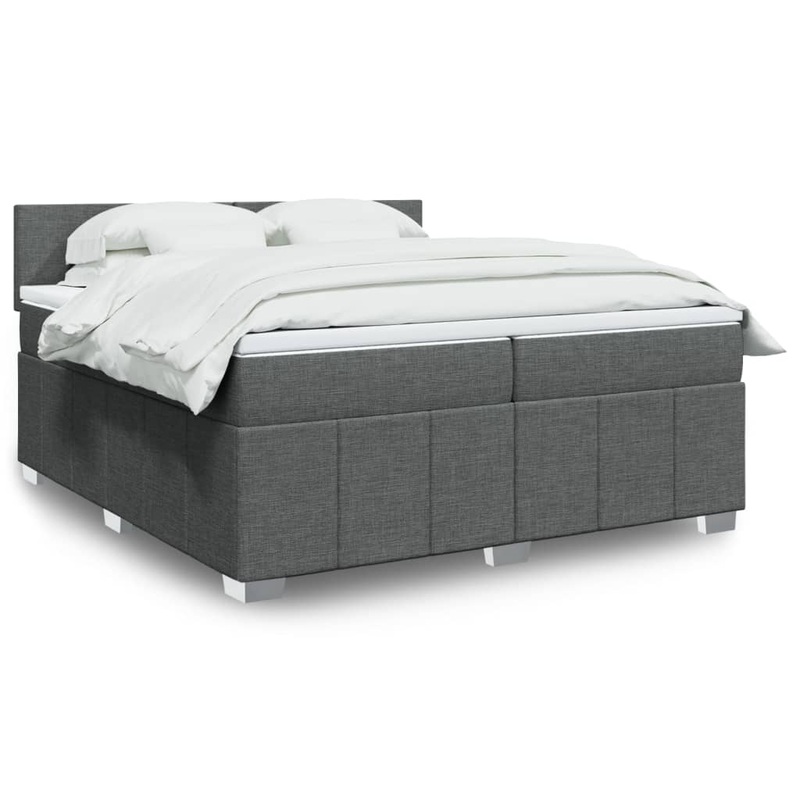 Sommier  lattes de lit avec matelas Gris fonc 200x200cm Tissu