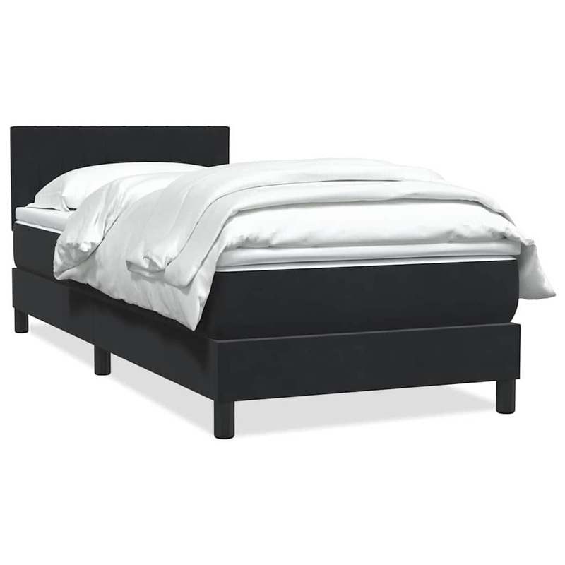 Sommier  lattes de lit avec matelas noir 80x210 cm velours