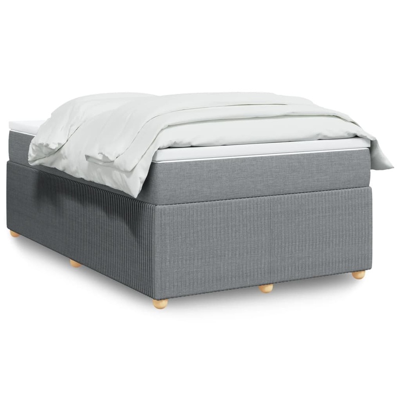 Sommier  lattes de lit et matelas gris clair 120x190 cm tissu