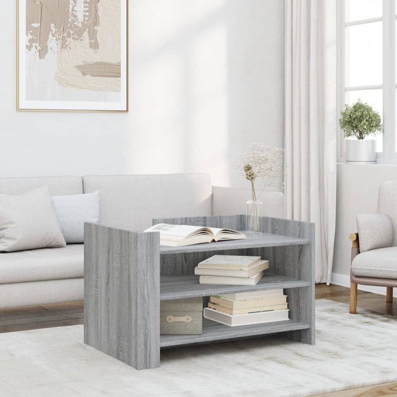Table basse sonoma gris 80x50x50 cm Bois d'ingnierie