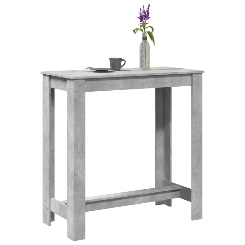 Table de bar gris bton 102x50x103,5 cm bois d'ingnierie