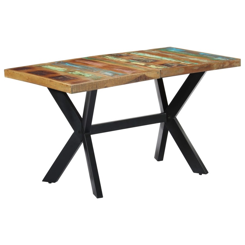 Table  manger 140x70x75 cm Bois de rcupration massif