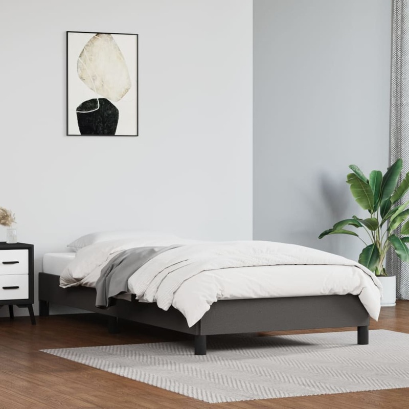 Cadre de lit sans matelas gris 80x200 cm similicuir