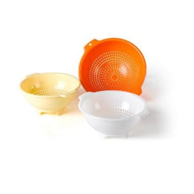 ROUND PLASTIC COLANDER WITH BASE