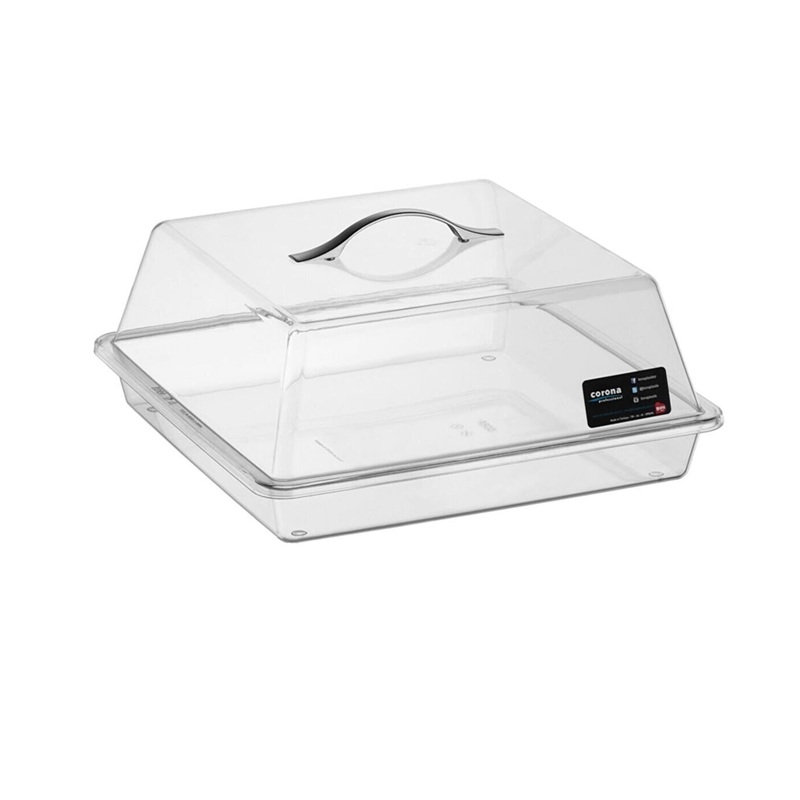 POLYC CAKE COVER AND TRAY SQUARE