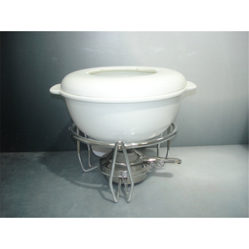 FONDUE BOWL AND METAL STAND