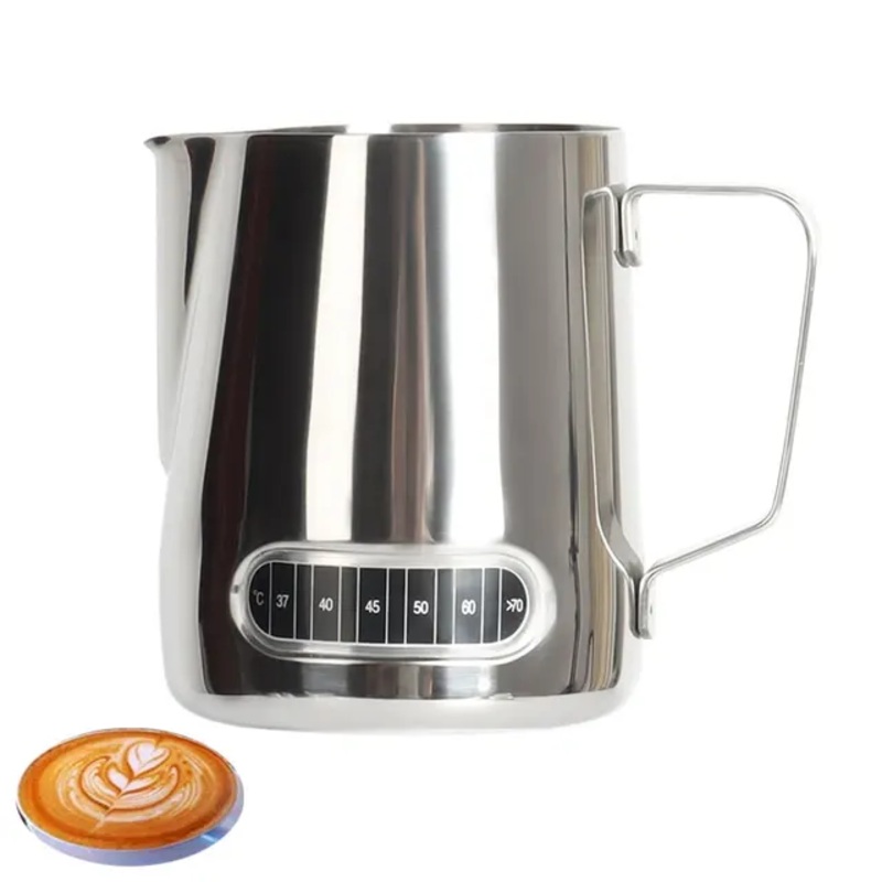 STAINLESS STEEL COFFEE PITCHER WITH THEMOMETER