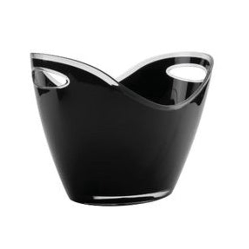 ACRYLIC BLACK WINE COOLER TWO HAND
