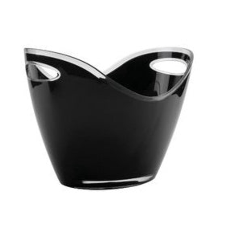 BIG ACRYLIC BLACK WINE COOLER TWO HANDS