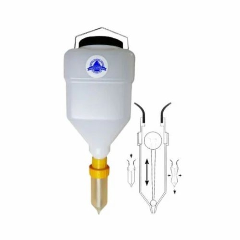 5.5L HANGING SAUCE DISPENSER, WHITE/YELLOW