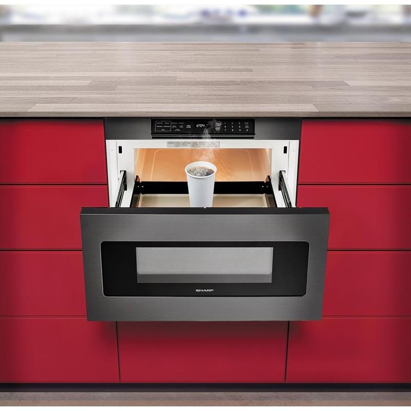 Sharp Four  micro-ondes tiroir encastr de 24 po, 1,2 pi cu avec systme d'ouverture automatique SMD2477AHC