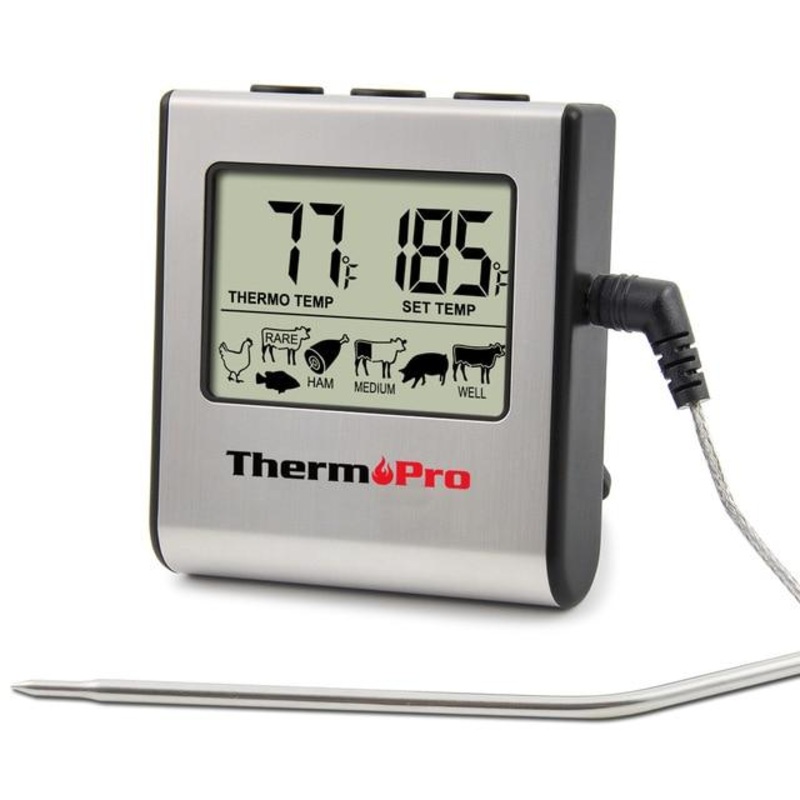 Stainless Steel Digital LCD Display BBQ Meat Grill Oven Thermometer
