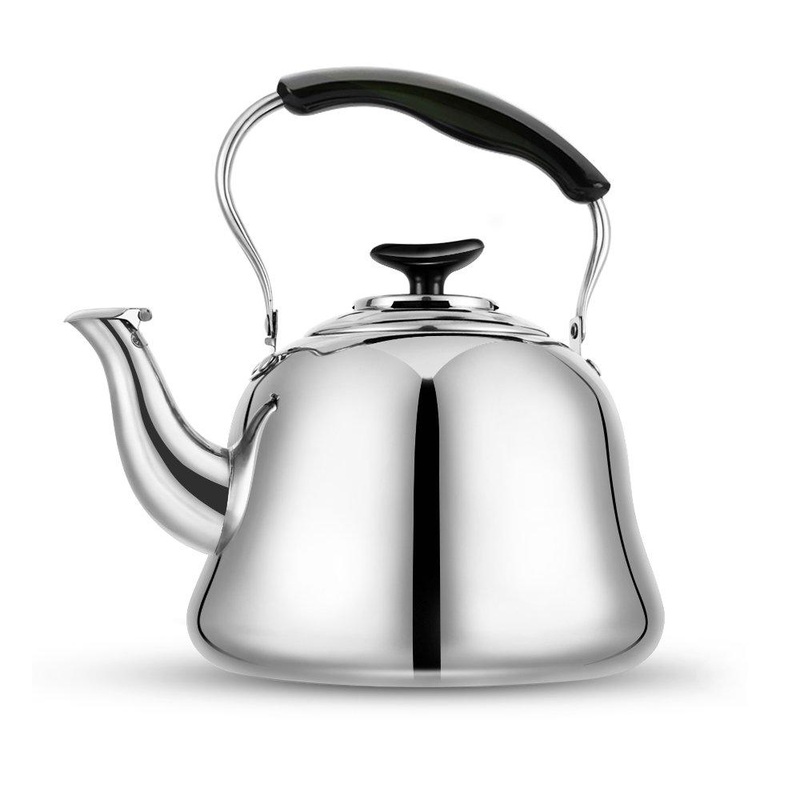 Stainless Steel Stovetop Teapot, Stainless Steel Whistling Stove Top Tea Kettle In Chrome