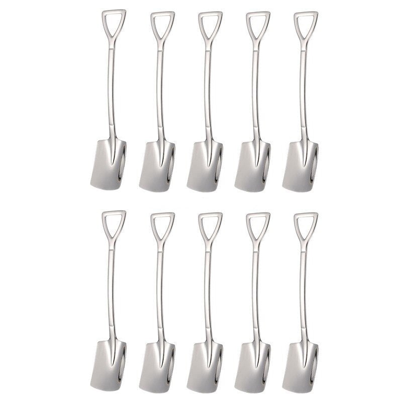 10PCS Coffee Spoon Shovel Dessert Spoon Teaspoon Stirring Spoon