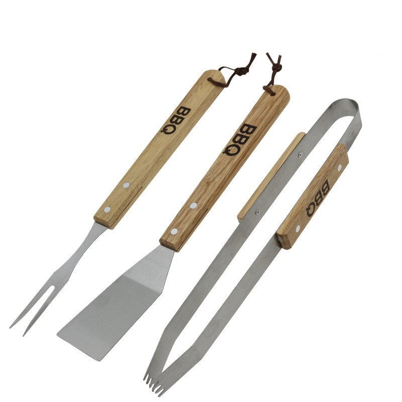 3pcs BBQ Cast Aluminum Grill Tool Set Essential Barbecue Accessories