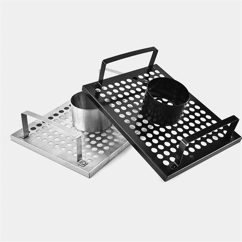 Stainless Steel Chicken Grill Rack Holder Portable Hand Plate Rack