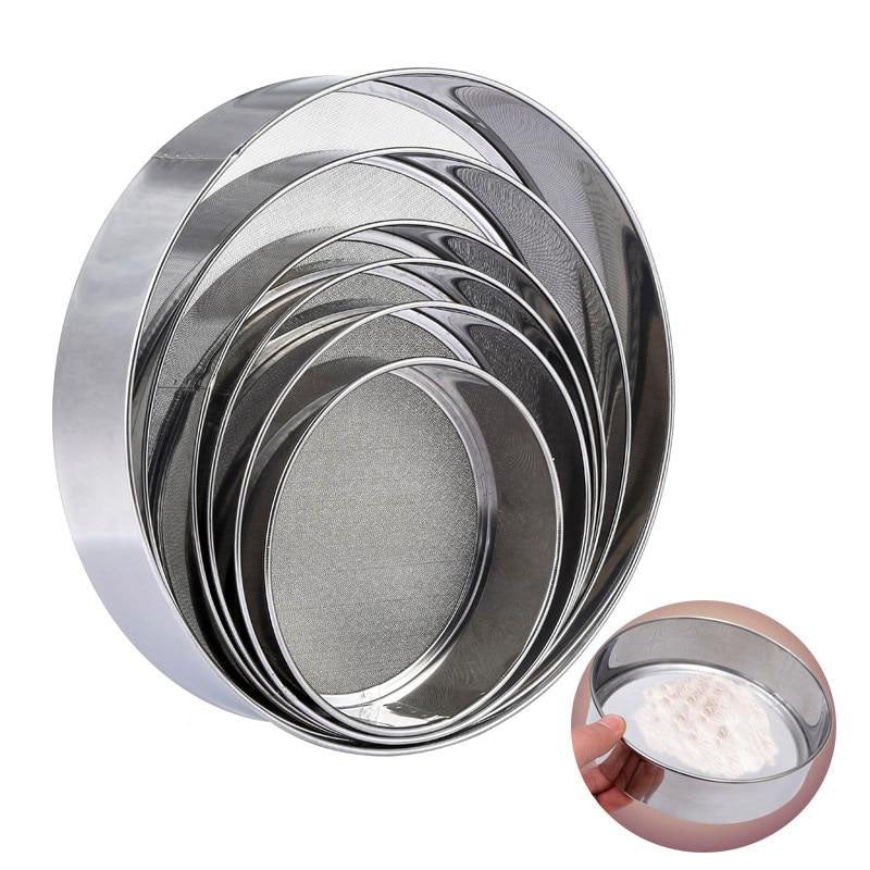6pcs/Set Fine Mesh Flour Sieve Set Round Shape Flour Filter Strainer