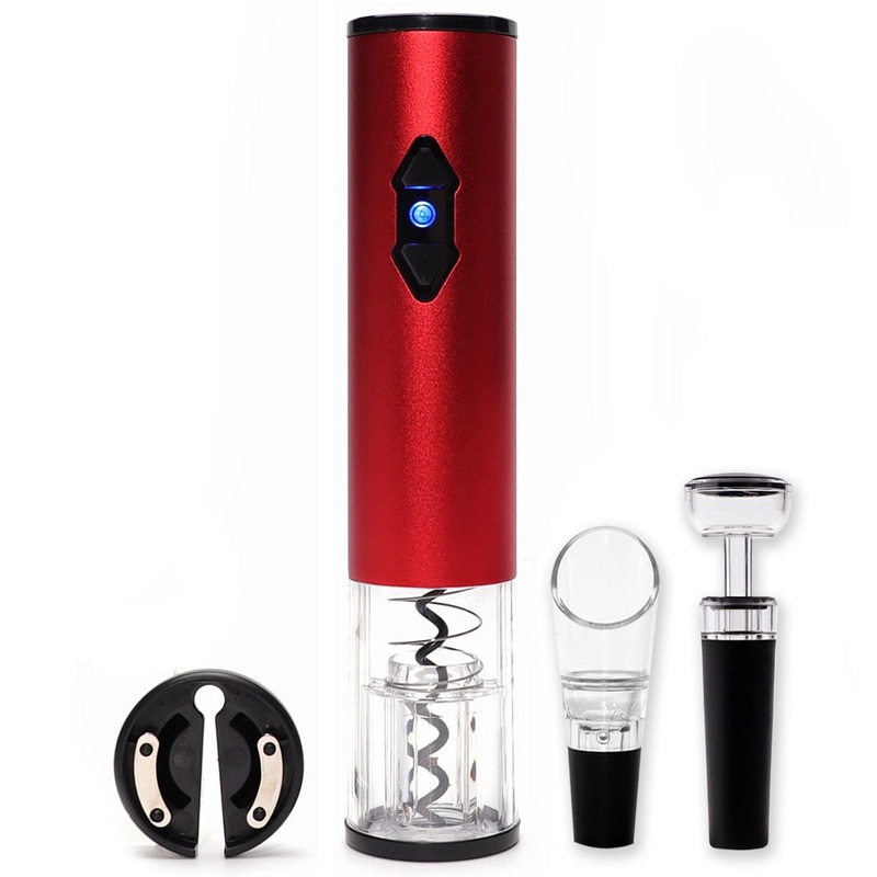 Automatic Electric Wine Bottle Corkscrew Opener with Foil Cutter