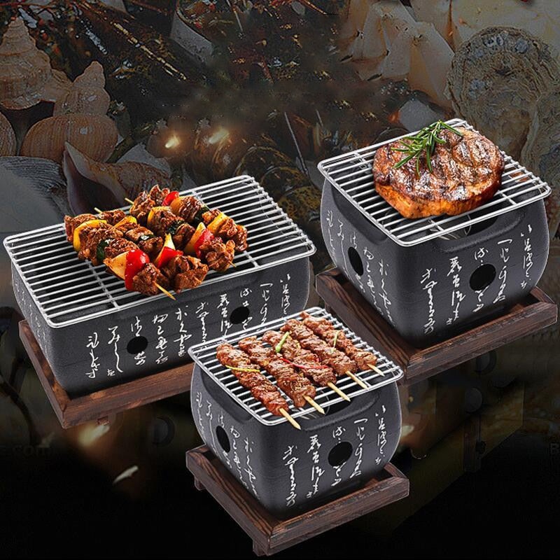 BBQ Grill Charcoal Barbecue Grills Indoor Outdoor BBQ Grill Pan Stove