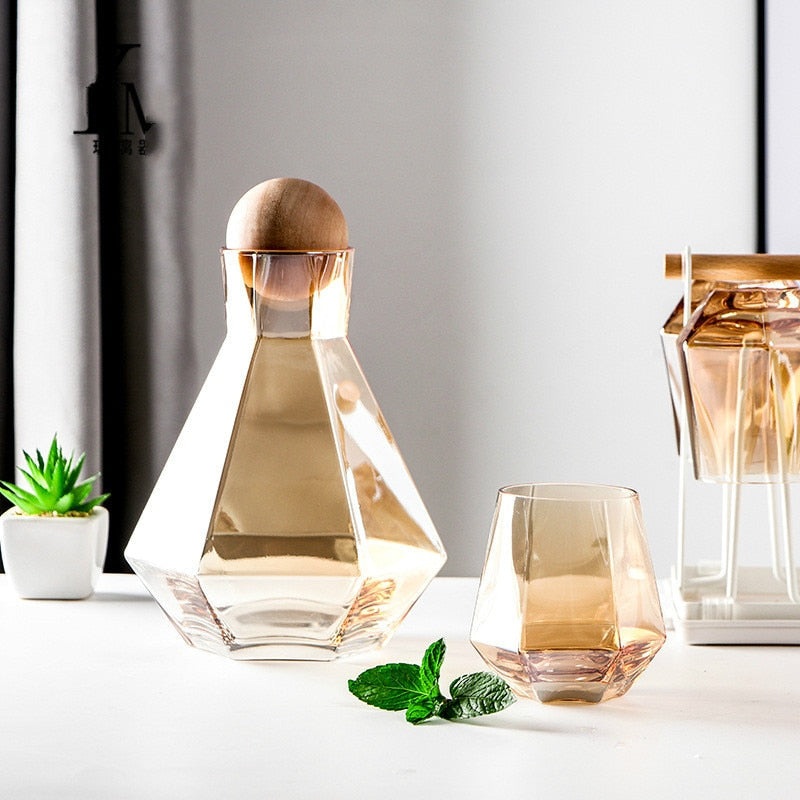 Boiled Water Cold Water Jug Set Crystal Glass Water Pitcher Water Cup