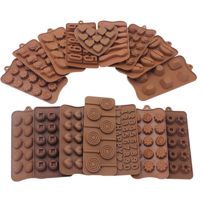 Chocolate Mold Non-stick Heart Flower Chocolate Cake Silicone Mold