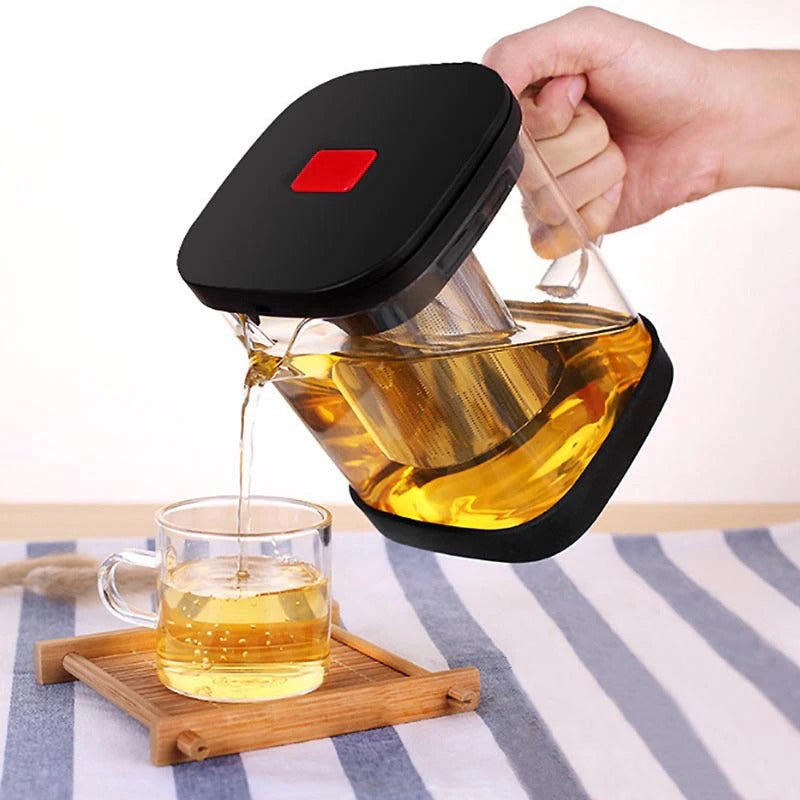 Clear Glass Teapot Set Heat Resistant Glass Teapot With Tea Infuser