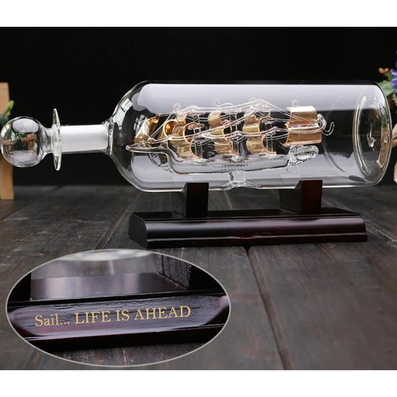 Decorative Ornament, Ship In A Glass Bottle Ornament
