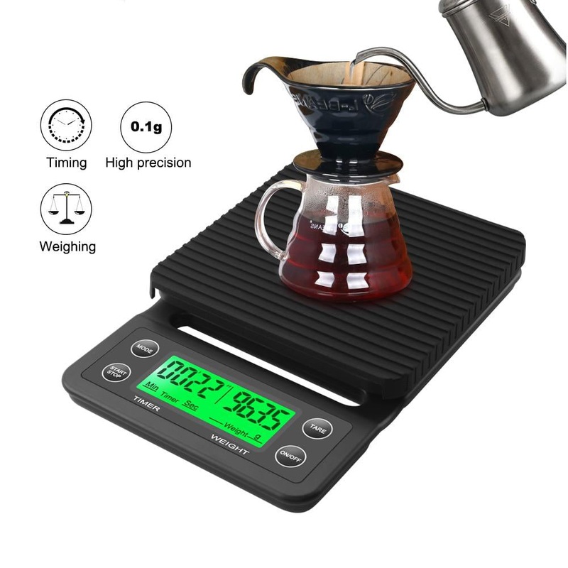 Drip Coffee Scale W/ Timer Portable Electronic Digital Kitchen Scale