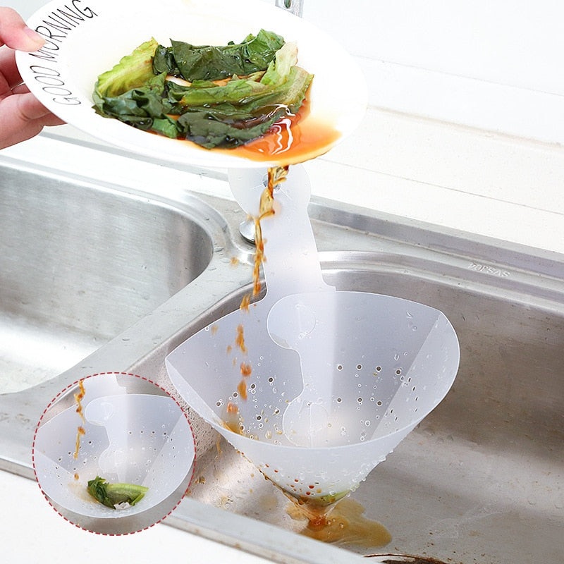 Foldable Sink Filter Self-standing Kitchen Antiblocking Food Strainer