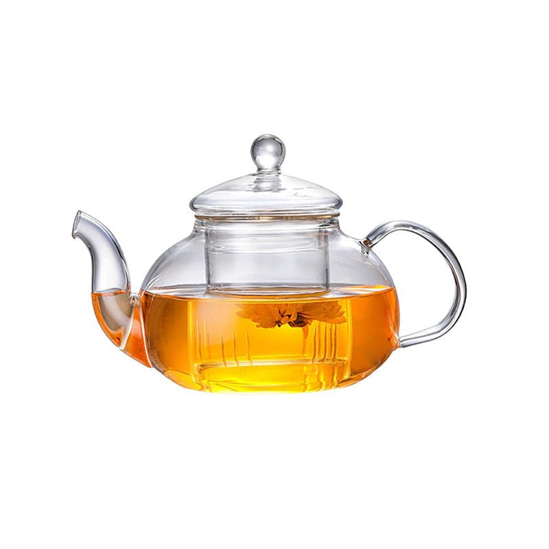 Glass Tea Set Heat Resistant Glass Tea Infuser Pot Double Wall Glass