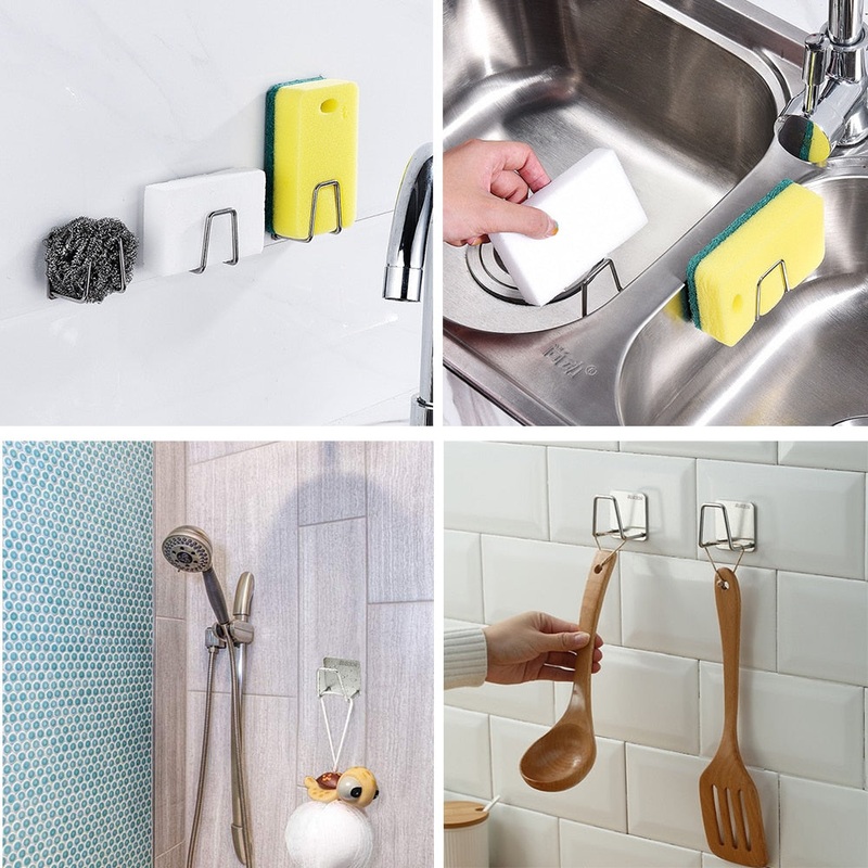 Kitchen Sponges Holder Self Adhesive Sink Sponges Drain Drying Rack