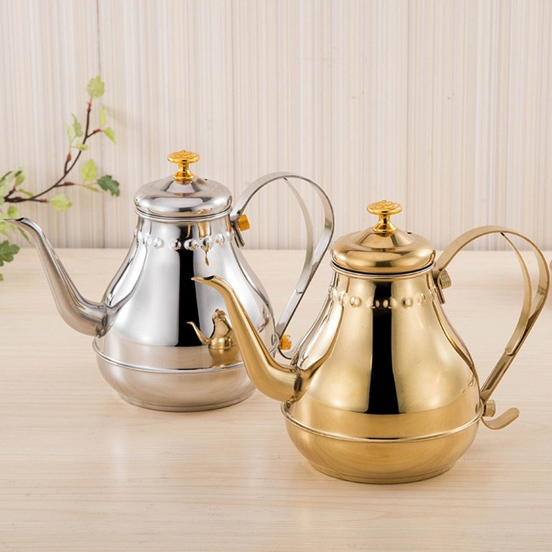 Long Stainless Steel Mouth Pot Kettle With Milk Filter Infuser Oolong Tea Pot