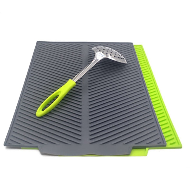 Mat Kitchen Silicone Dish Drainer Tray Large Sink Drying Organizer