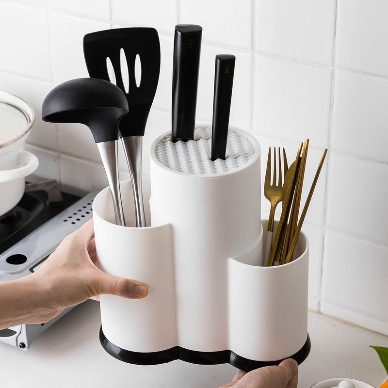 Multi-Function Utensil Holder Knife Drainer Storage Kitchen Organizer