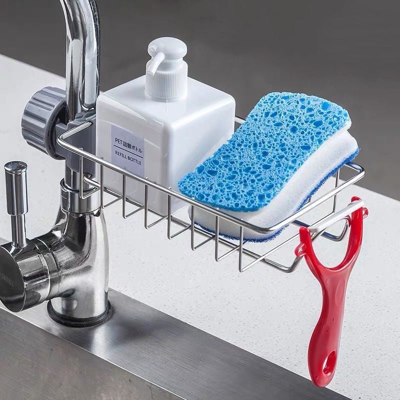 Sink Drain Rack Storage Faucet Holder Soap Drainer Shelf Basket