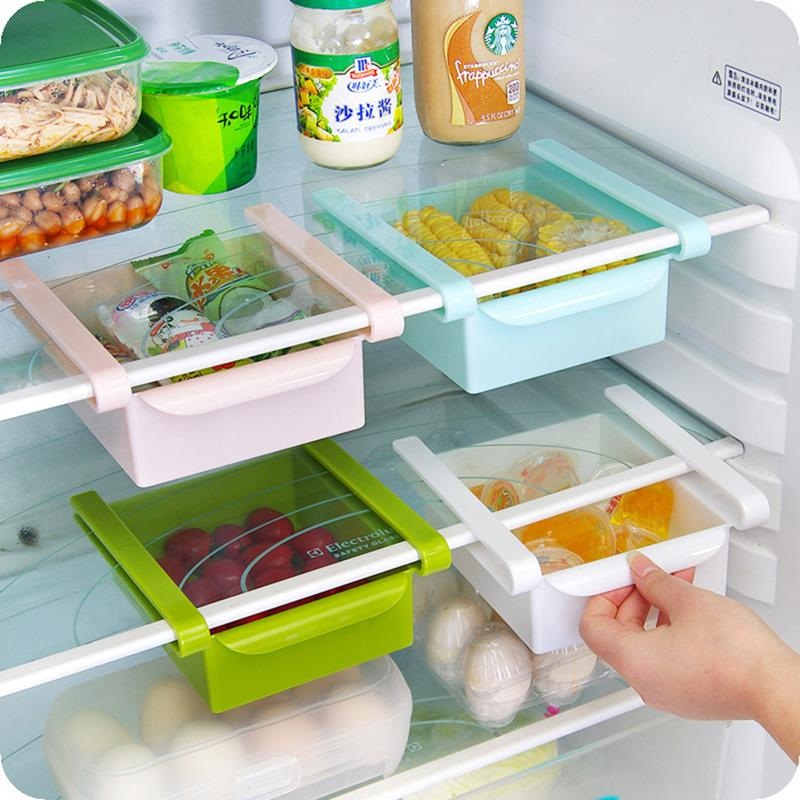 Slide Kitchen Fridge Organizer Freezer Storage Rack Space Saver