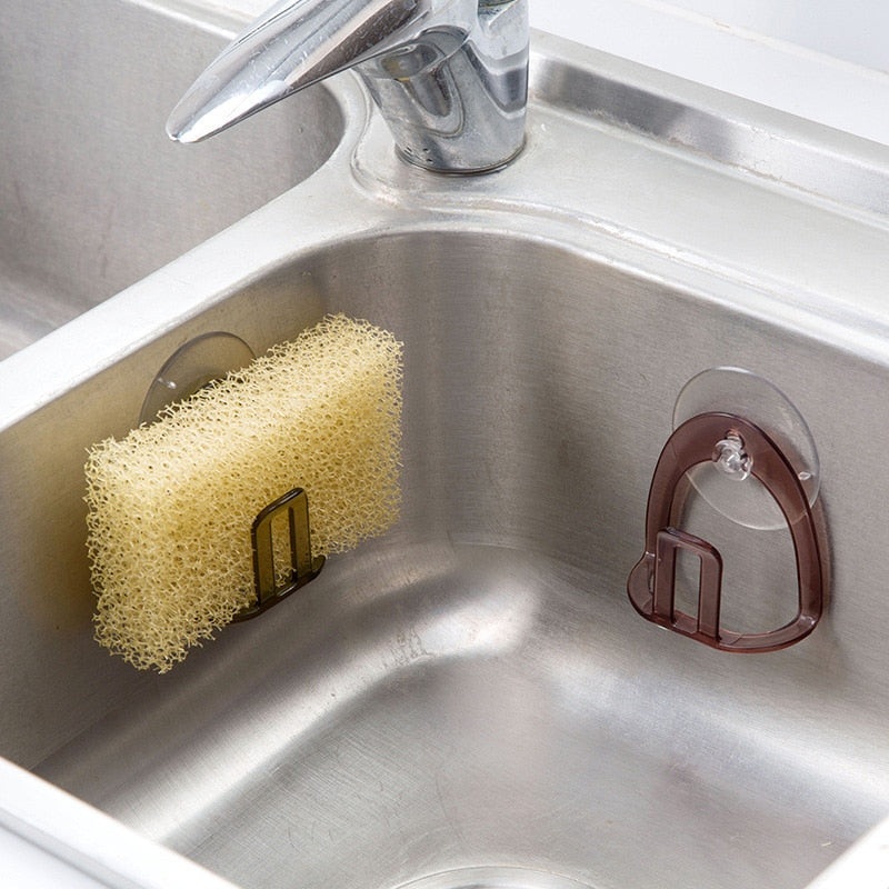 Sponge Holder Plastic Sink Drain Drying Rack Suction Cup Dish Holder