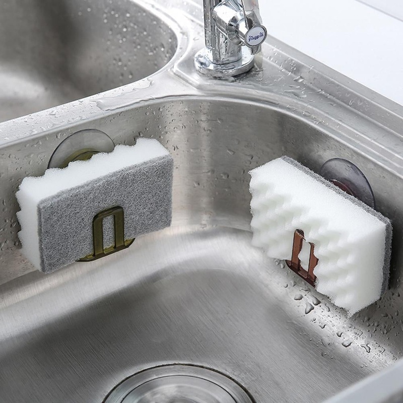 Suction Cup Sink Drain Sponge Storage Holder Kitchen Sink Soap Rack