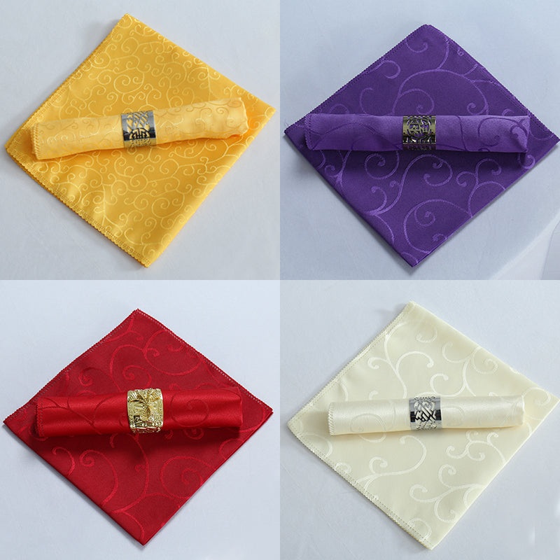 10pcs Polyester Jacquard Table Napkin Dinner Napkins Handkerchiefs