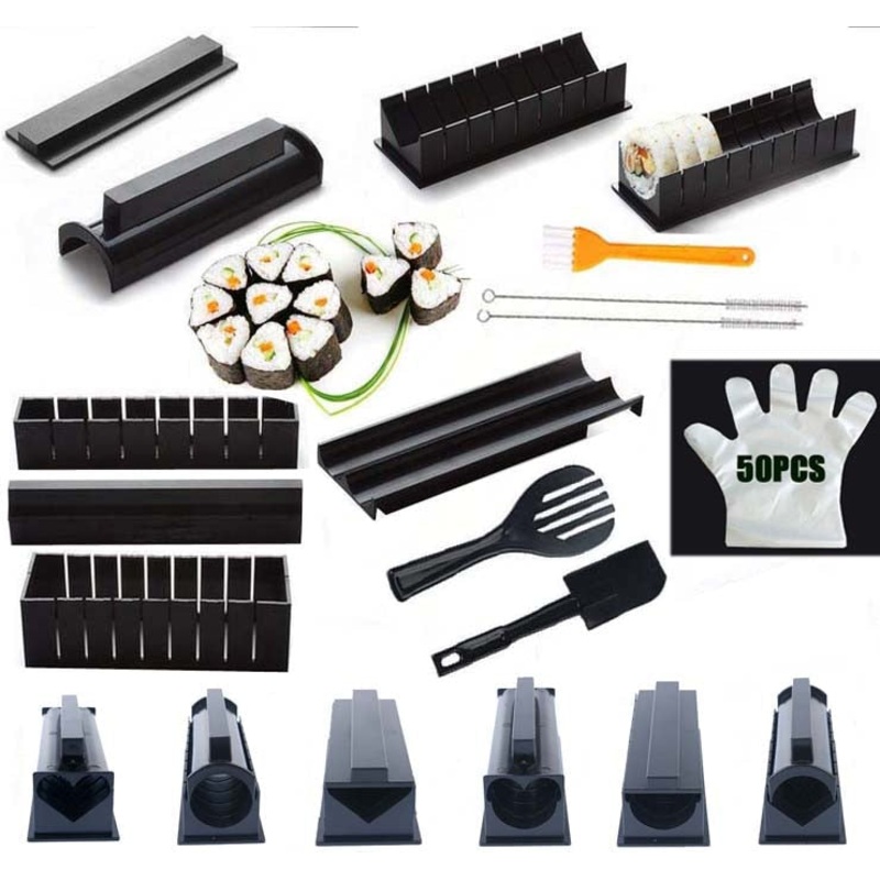11Pcs Set Sushi Maker Equipment Kit,Japanese Rice Ball Cake Roll Mold