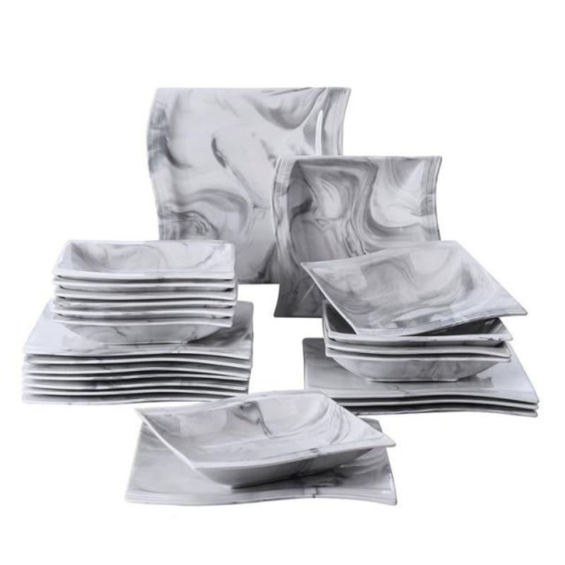 12/24-Piece Dinnerware Ceramic Dinner Set Dinner Plates for 6 people